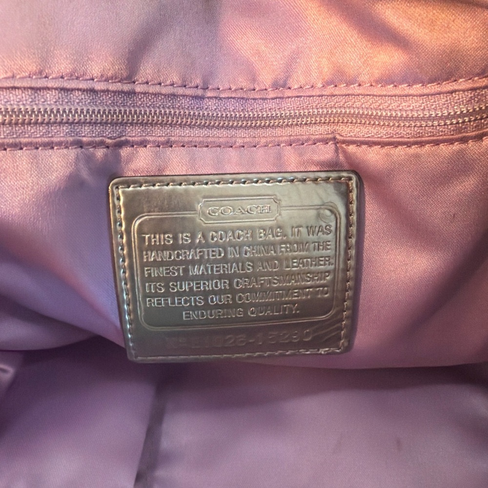 Coach Poppy Glam Metallic Silver Tote Convertible Bag 15290 - Picture 7 of 8